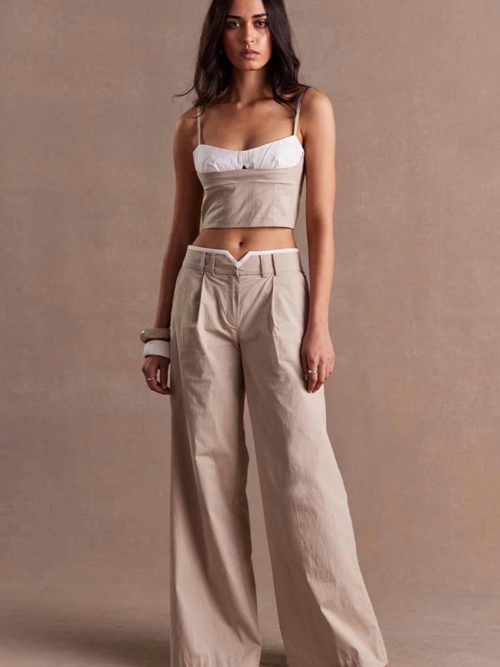 SOVERE- Bodice and High-Waist Wide Leg Pants